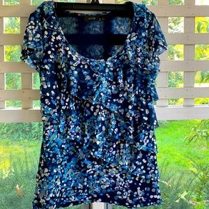 Apt 9 blue floral blouse Small